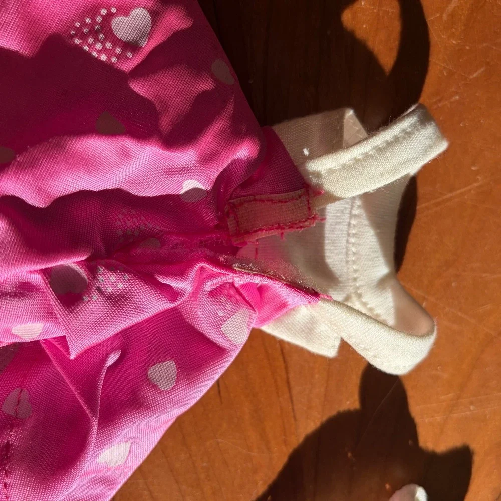 Vintage 1987 Mattel Barbie Maxie Pink Heart Dress & White Lace Tights Outfit Set